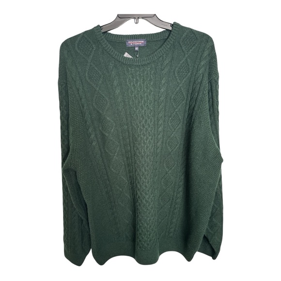 Roundtree & Yorke Other - NWT Roundtree & Yorke 3XT 3XLT  Big Tall Pine Wool Blend Fisherman Style Sweater